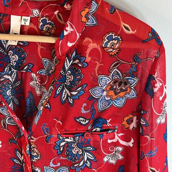 Kut From The Cloth Jasmine Chiffon Blouse Size Extra Large - Picture 3 of 10